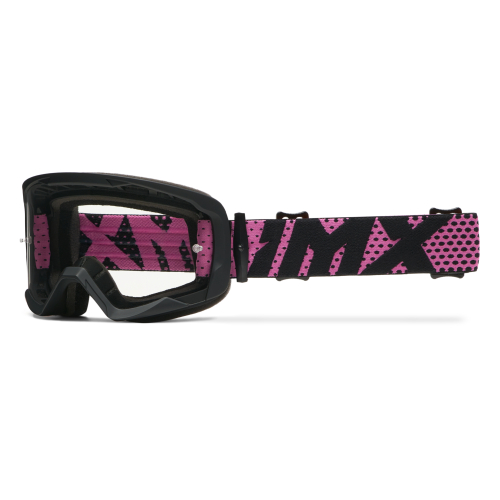 GOGLE cross quad IMX ENDURANCE FLIP BLACK MATT/PINK - Szyba PINK IRIDIUM + Clear
